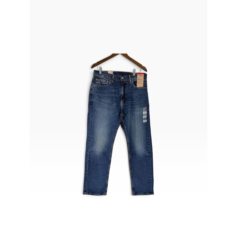Levis 505 Regular Fit Jeans Mens 34x30 Blue Straight Leg Stretch Denim NWT